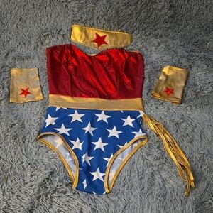 Fredericks Of Hollywood Wonder Woman Costume - Red, Blue, and Gold